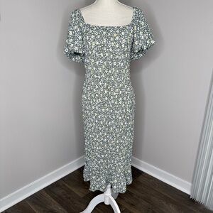 Trixxi Green Floral Midi Dress